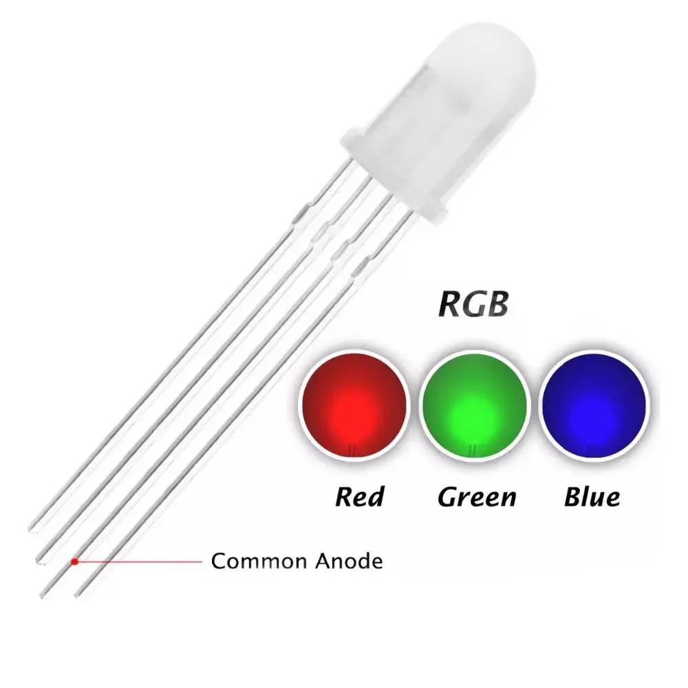 Everlight 5Mm Rgb Diffused Led  -4 Pin - Common Anode 1