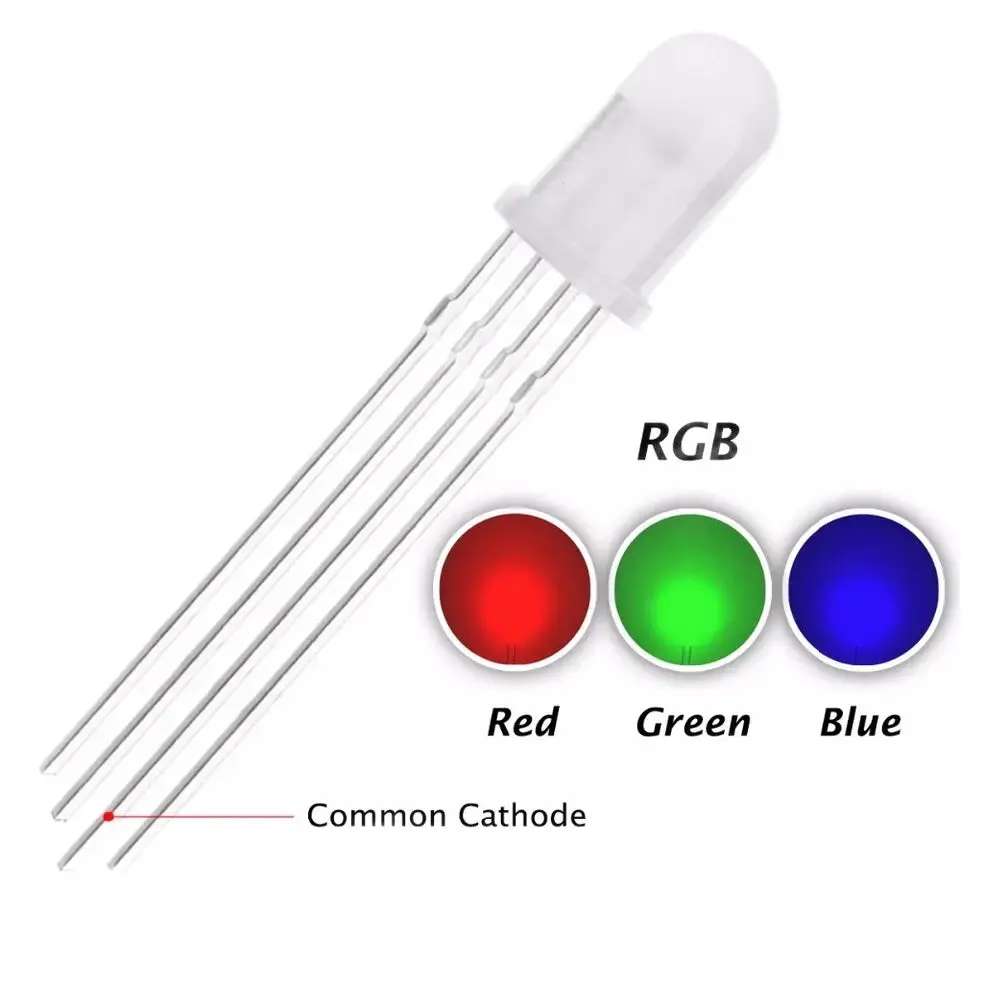 Everlight 5Mm Rgb Diffused Led  -4 Pin - Common Cathode 1