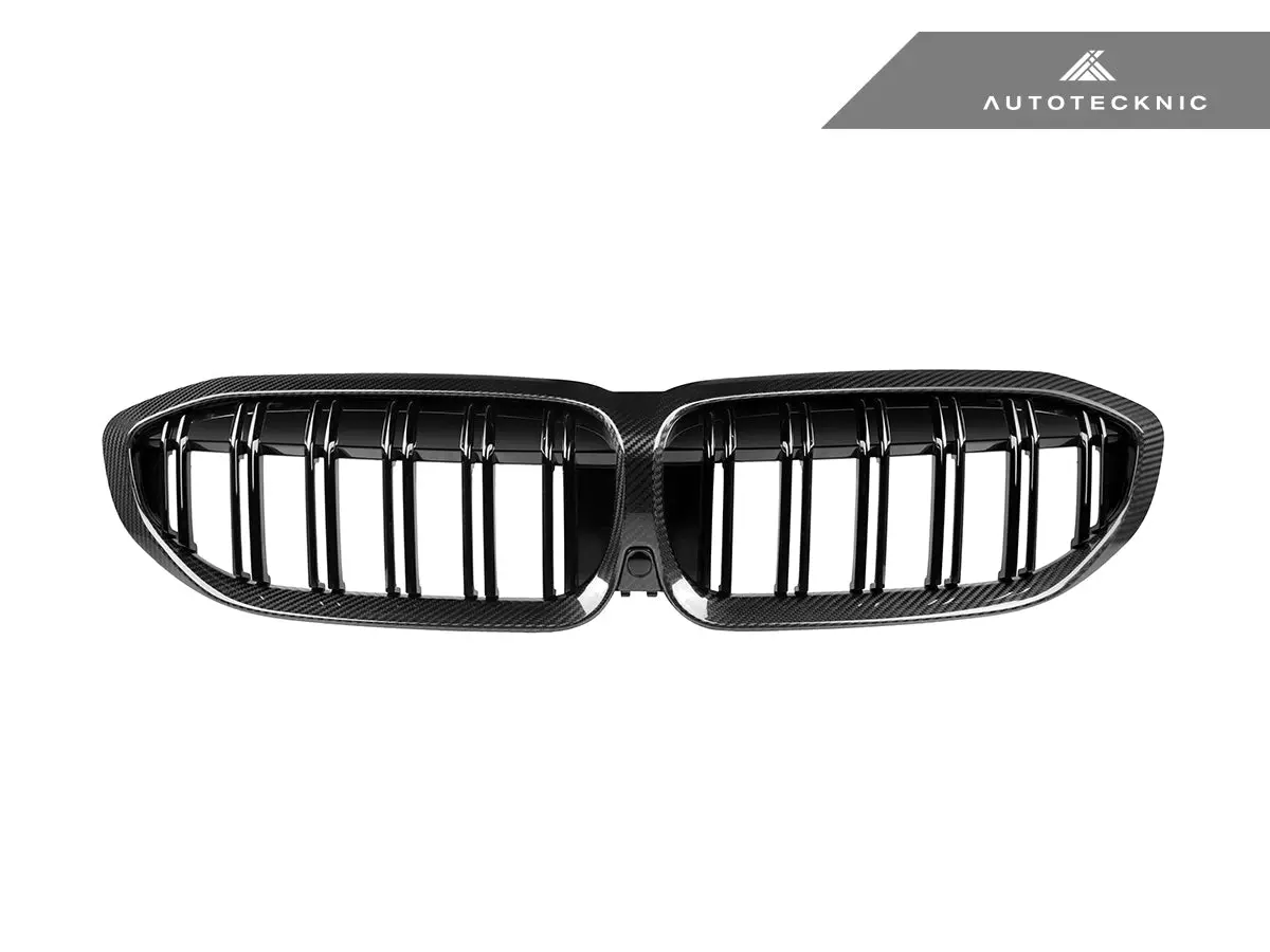 Autotecknic Dry Carbon Fiber Dual-Slats Front Grilles - G20 3-Series Pre-Lci 1
