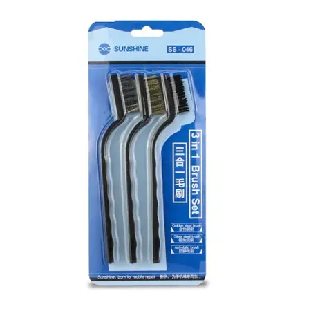 Sunshine Ss-046 3 In 1 Steel Brush Gold/Silver/Anti-Static Steel Cleaning Brush 1