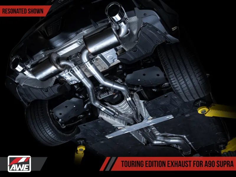 Awe 2020 Toyota Supra A90 Resonated Touring Edition Exhaust - 5In Chrome Silver Tips 1