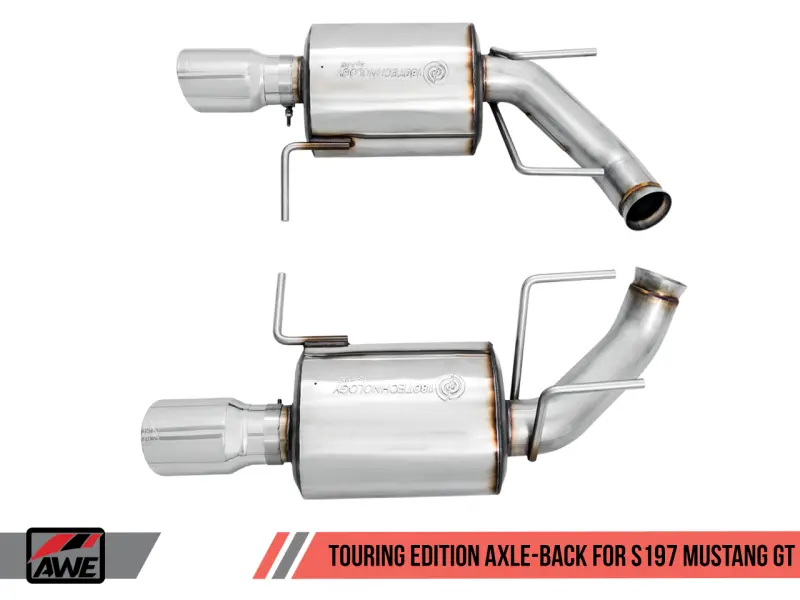 Awe Tuning S197 Mustang Gt Axle-Back Exhaust - Touring Edition (Chrome Silver Tips) 1