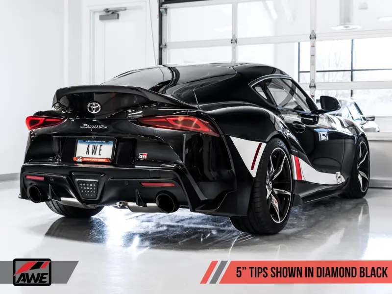 Awe 2020 Toyota Supra A90 Non-Resonated Touring Edition Exhaust - 5In Diamond Black Tips 1