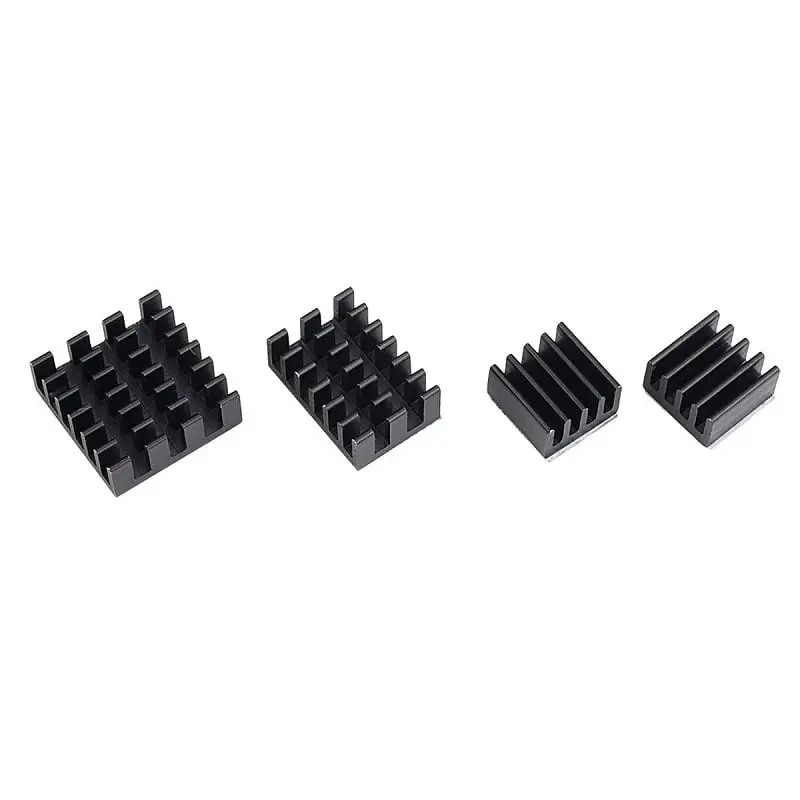 Aluminum Heat Sink Set Black For Official Raspberry Pi 4B 4 In 1 1