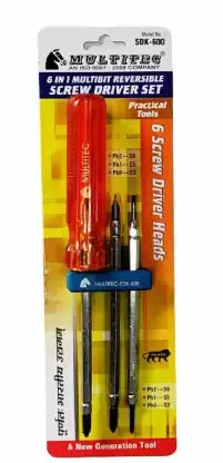 Multitec Sdk-600 6 In 1 Multibit Stubby Reversible Screw Driver Set 1