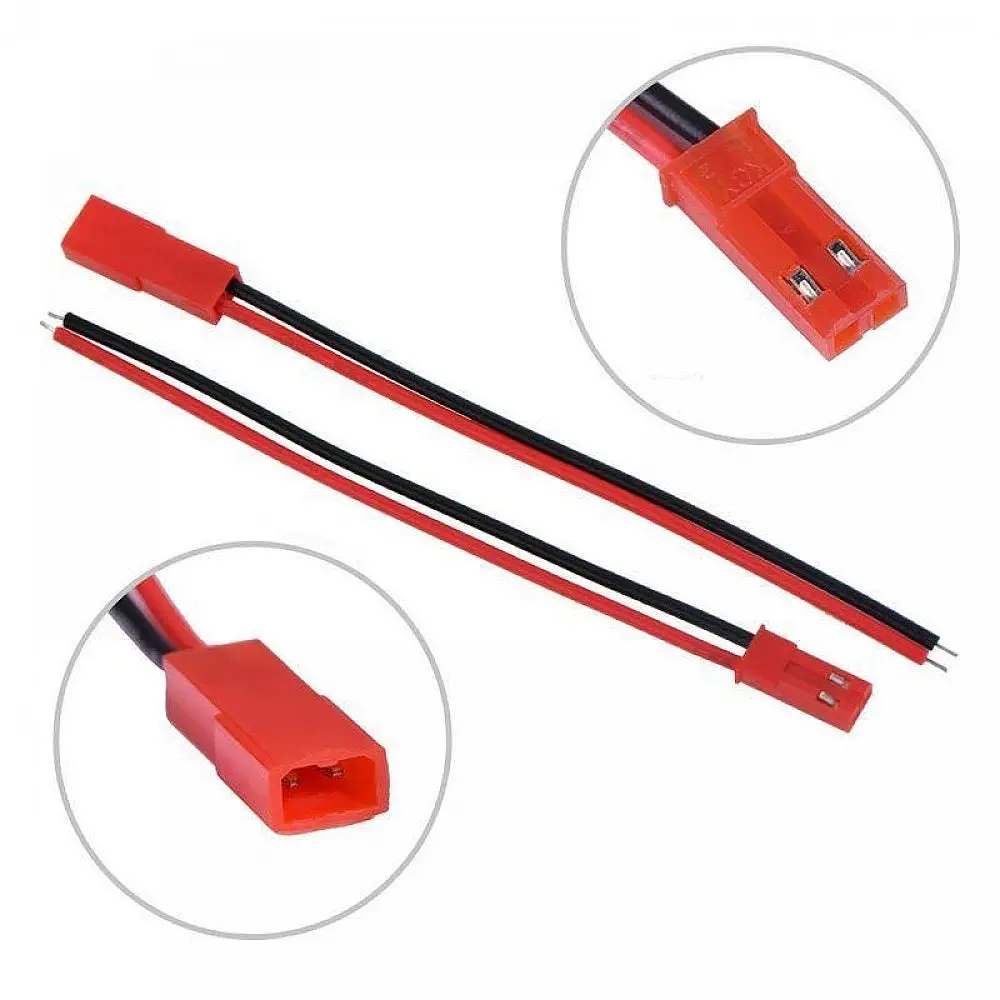 2 Pin Jst Male And Female Red Locking Connector Plug (1 Pair) 2