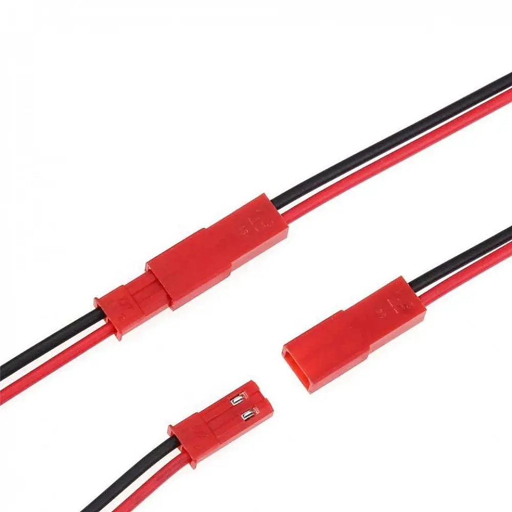 2 Pin Jst Male And Female Red Locking Connector Plug (1 Pair) 1