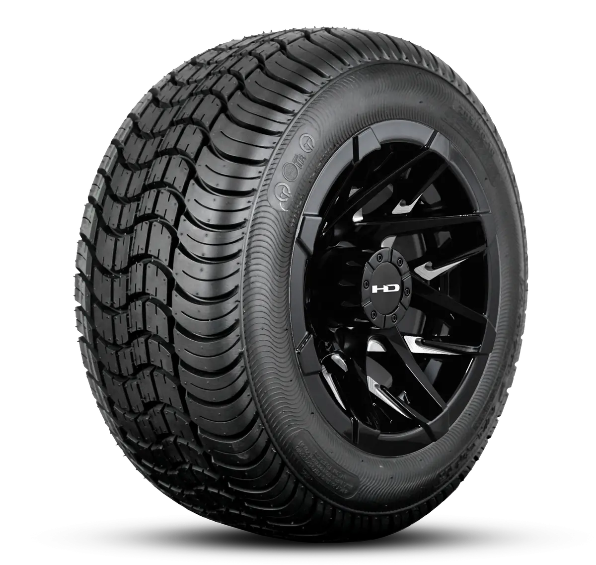 Hd Golf Wheel & Tire Package ( 1Pc ) 10X7.0 Canyon Black Milled Face W ( 1Pc ) All-Season Tire 2
