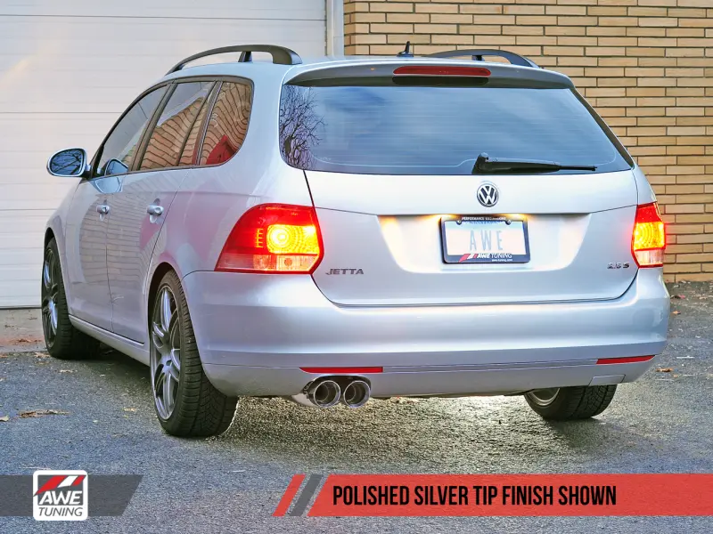 Awe Tuning Mk5 Jetta Mk6 Sportwagen 2.5L Touring Edition Exhaust - Polished Silver Tips 1