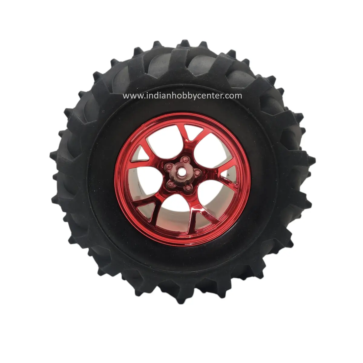 125Mm Atv Robotics Wheel -All Terrain Robot Monster Off Road Wheel (Red) 1