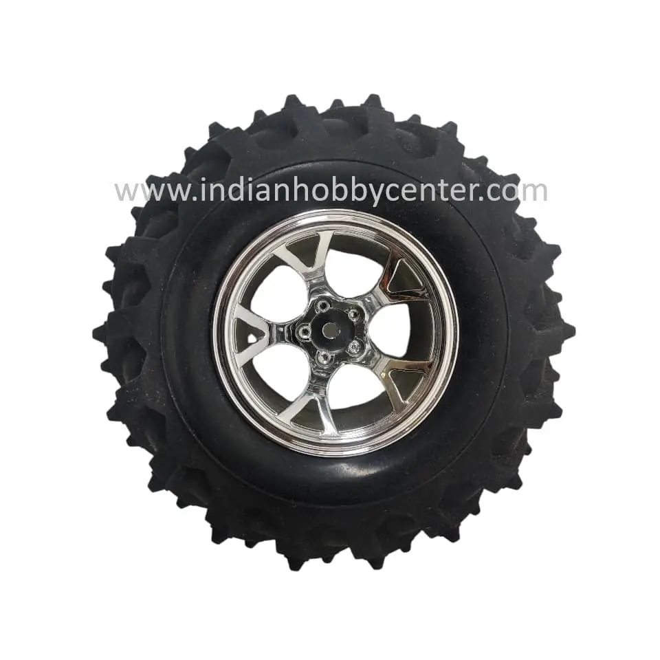 125Mm Atv Robotics Wheel With Coupler-All Terrain Robot Monster Off Road Wheel (Silver) 1