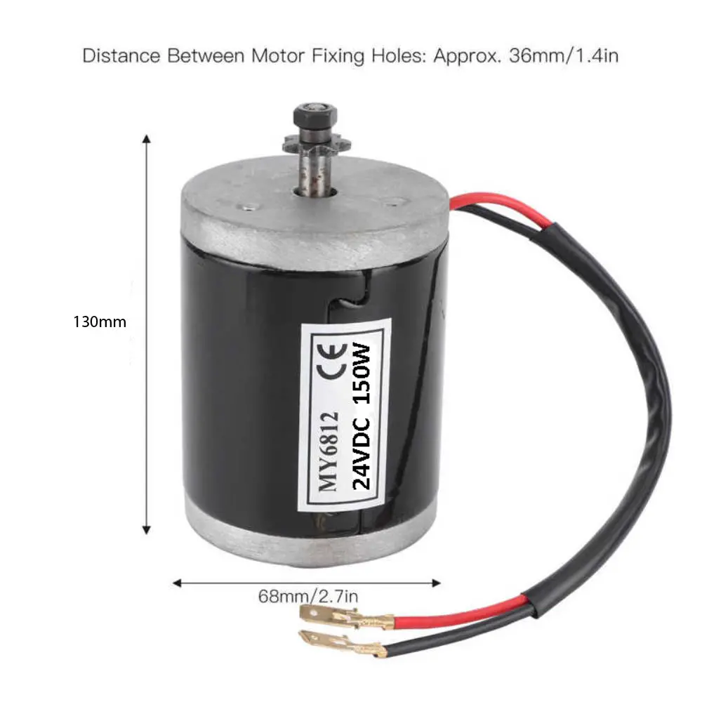 150W 24V E-Bike Dc Motor My6812 2750Rpm 2