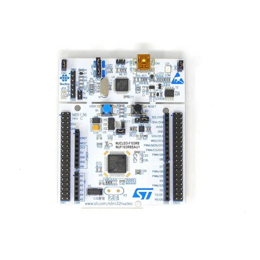 Stmicroelectronics Nucleo-F103rb Development Board, Stm32f103rbt6 Mcu, On Board Debugger, Arduino Uno & Morpho Connectivity 1