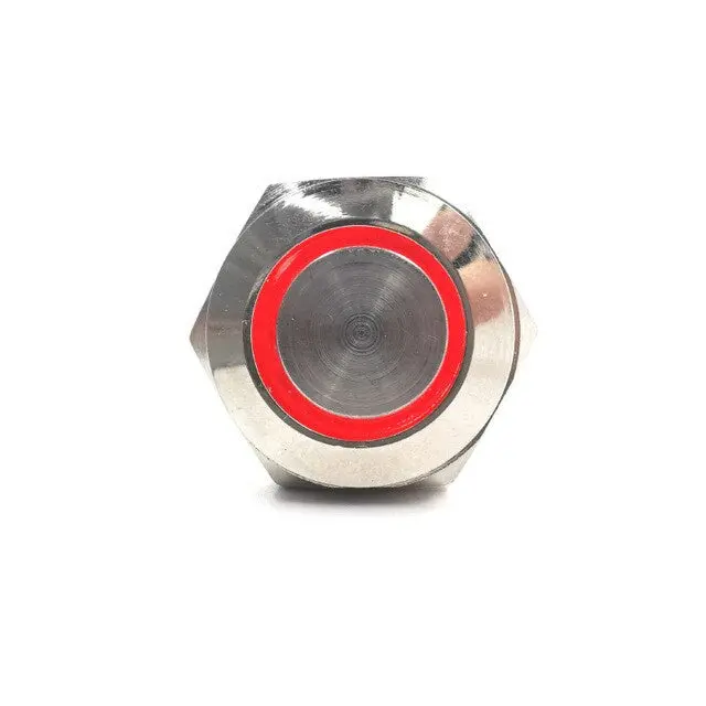 16Mm Red Led Stainless Steel Momentary Type Push Button Switch Ip65 (5V-24V) Dc 1