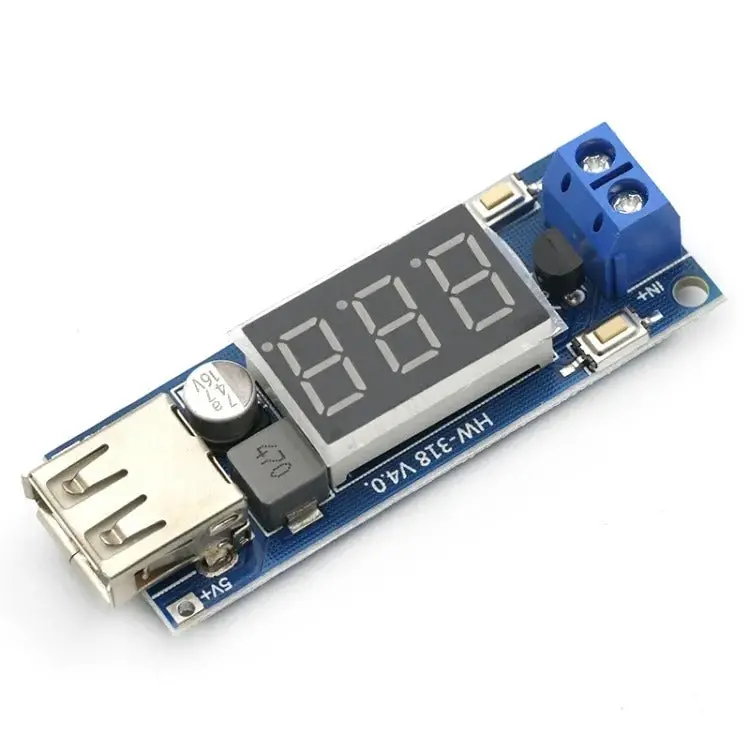 Hw-318 Dc-Dc 4.5-40V To 5V 2A Usb Charger Step Down Converter Voltmeter Module 1