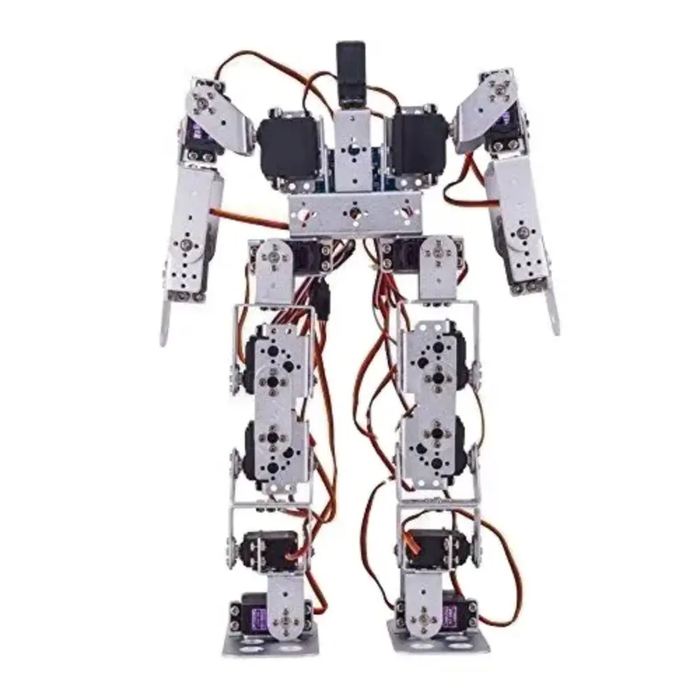 Diy 17Dof Biped Robot- Full Metal Diy Humanoid Robot Kit (Without Servos) (Silver Color) 1