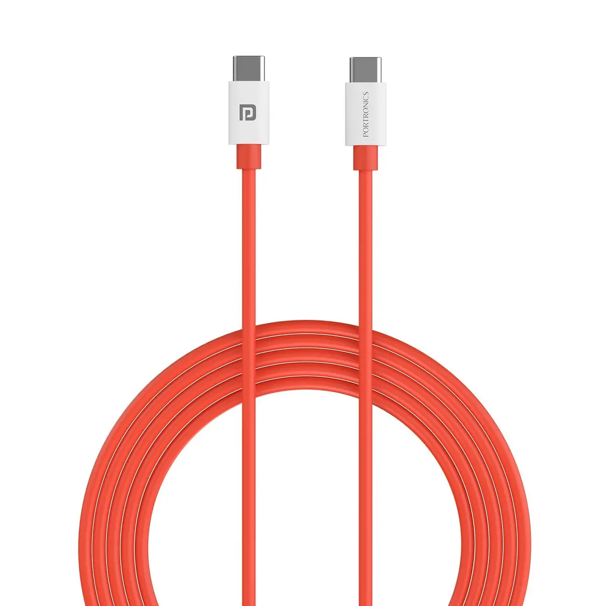 Portronics Por-2067 Konnect Dash Max 65W Type-C To Type-C Cable 1 Meter Length (Red) 1