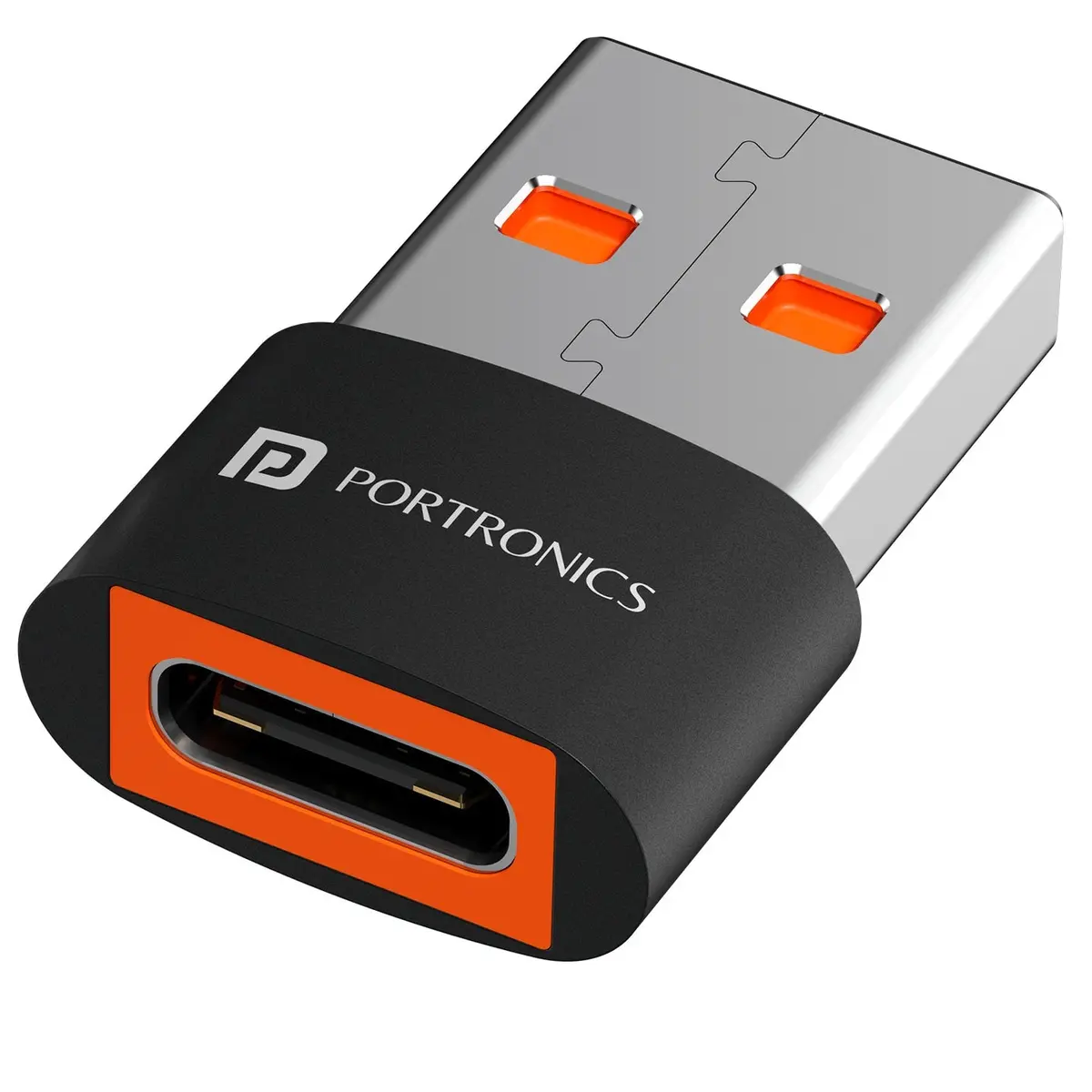 Portronics Por-2788 Bridge X Usb 3.0 Type C Female To Usb Male Otg Adapter, 5Gbps High Speed Data Transfer, Fast Charging, (Black) 1