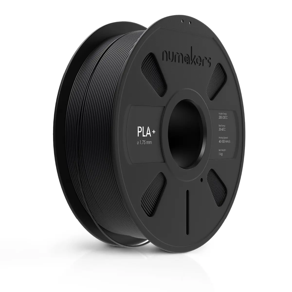 Numakers Pla+ Filament – Pitch Black – 1.75 Mm / 1 Kg 1