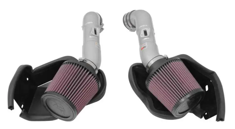K&N 14-15 Infiniti Q50 3.7L V6 Dual Silver Typhoon Short Ram Intakes 2