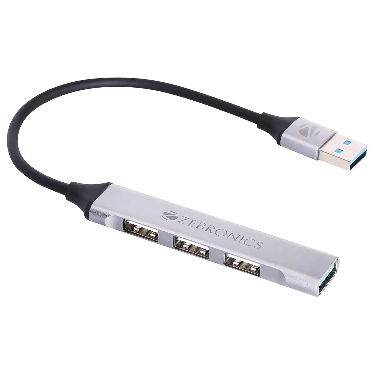 Zebronics 200Hb Usb 3.0 4 Port Hub With Hi Speed Data Transfer, Aluminum + Abs Body, 15Cm Cable, Sleek Design And Plug Play Usage 1