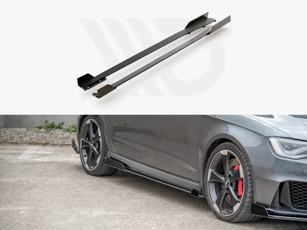 Maxton Design Racing Side Skirt Splitters (+Flaps) Audi Rs3 8V Sportback (2015-2016) 1