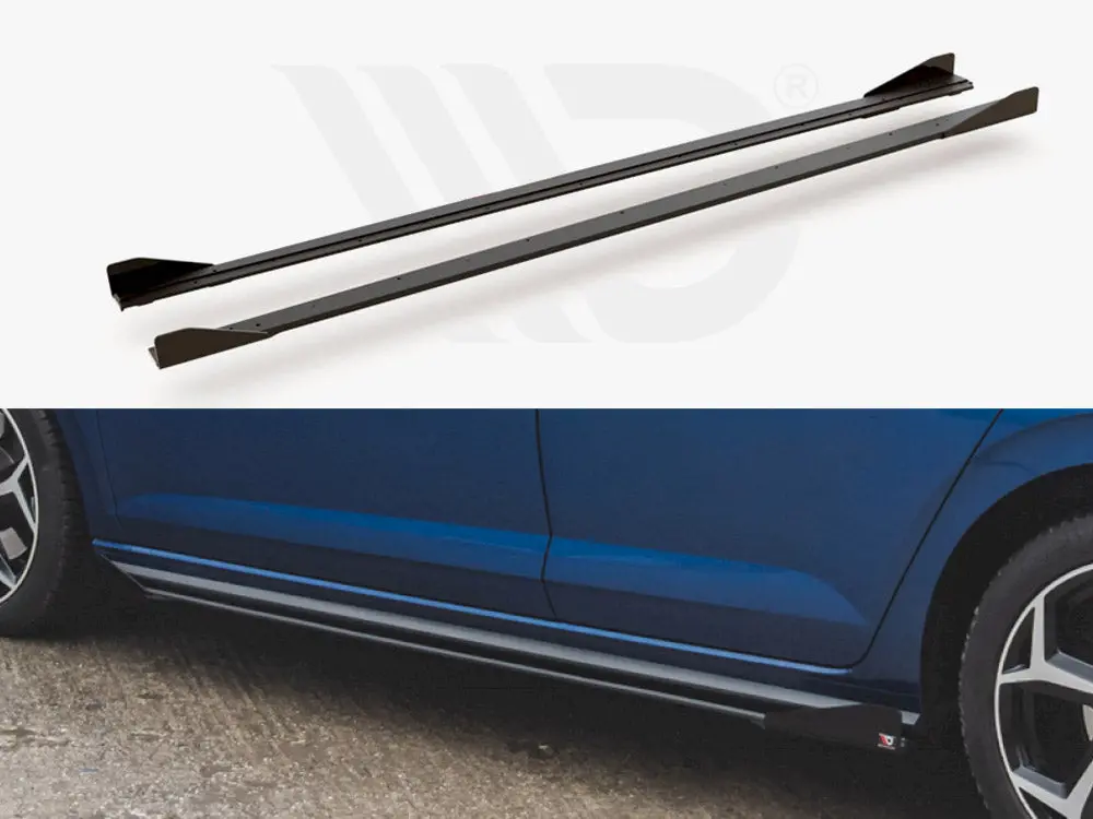Maxton Racing Side Skirts Diffusers (+Flaps) Vw Polo Gti Mk6 (2017-2021) 1