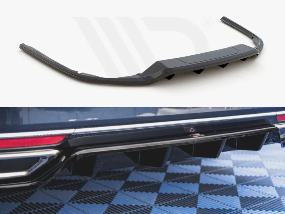 Maxton Design Central Rear Splitter (W/ Vertical Bars) Vw Passat B8 (2014-2019) 1