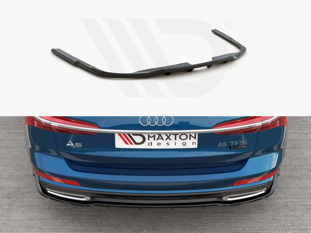 Maxton Design Central Rear Splitter (Vertical Bars) Audi A6 S-Line Avant C8 1