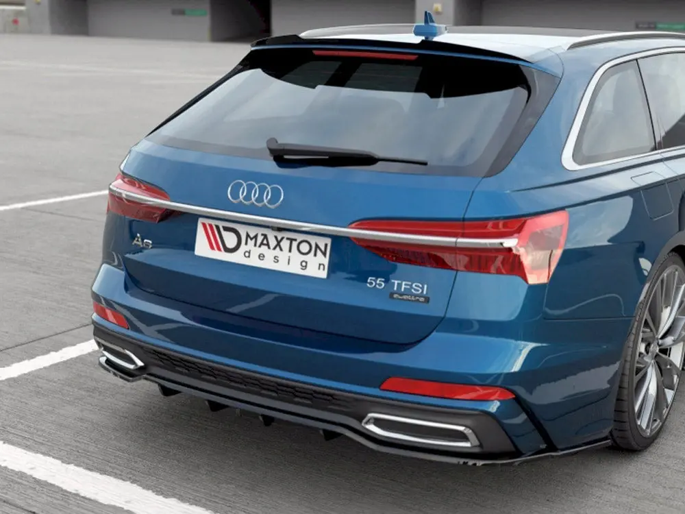 Maxton Design Central Rear Splitter (Vertical Bars) Audi A6 S-Line Avant C8 2