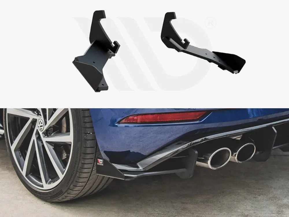 Maxton Racing Rear Side Splitters + Flaps Vw Golf 7 R Facelift (2017-2020) 1