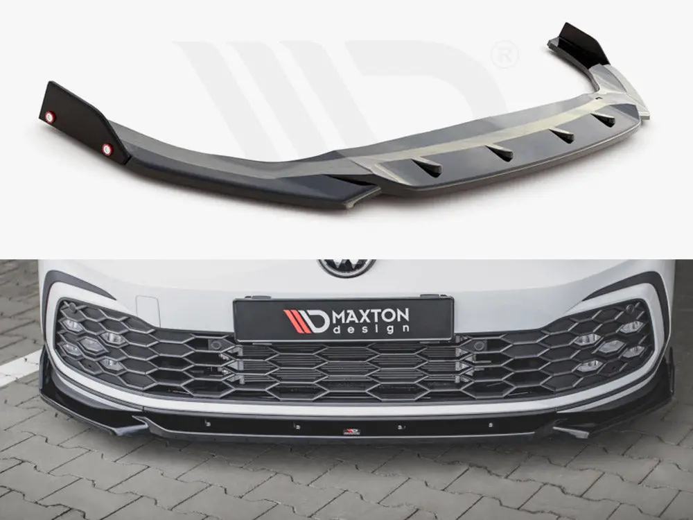 Maxton Design Front Splitter V.2 + Flaps Vw Golf 8 Gti / R-Line 1