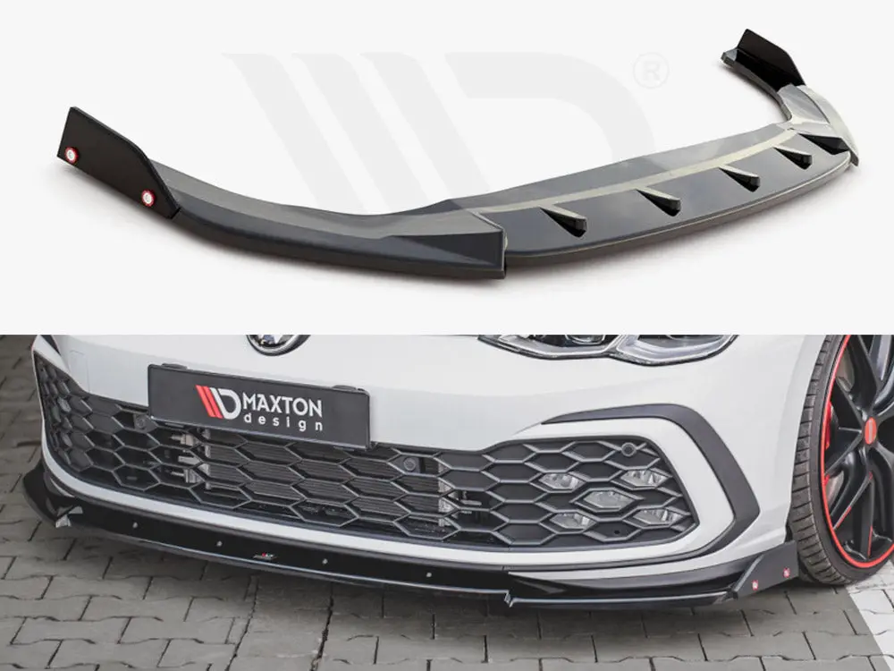 Maxton Design Front Splitter V.3 + Flaps Vw Golf 8 Gti / R-Line 1