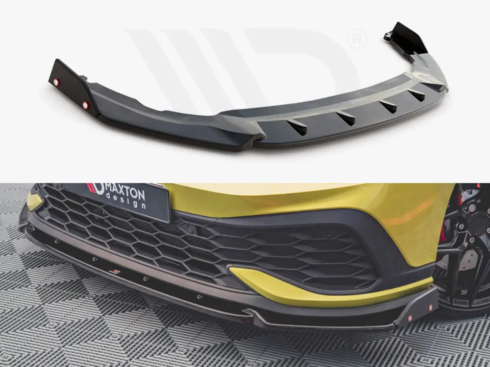 Maxton Design Front Splitter V.1 + Flaps Vw Golf 8 Gti Clubsport 1