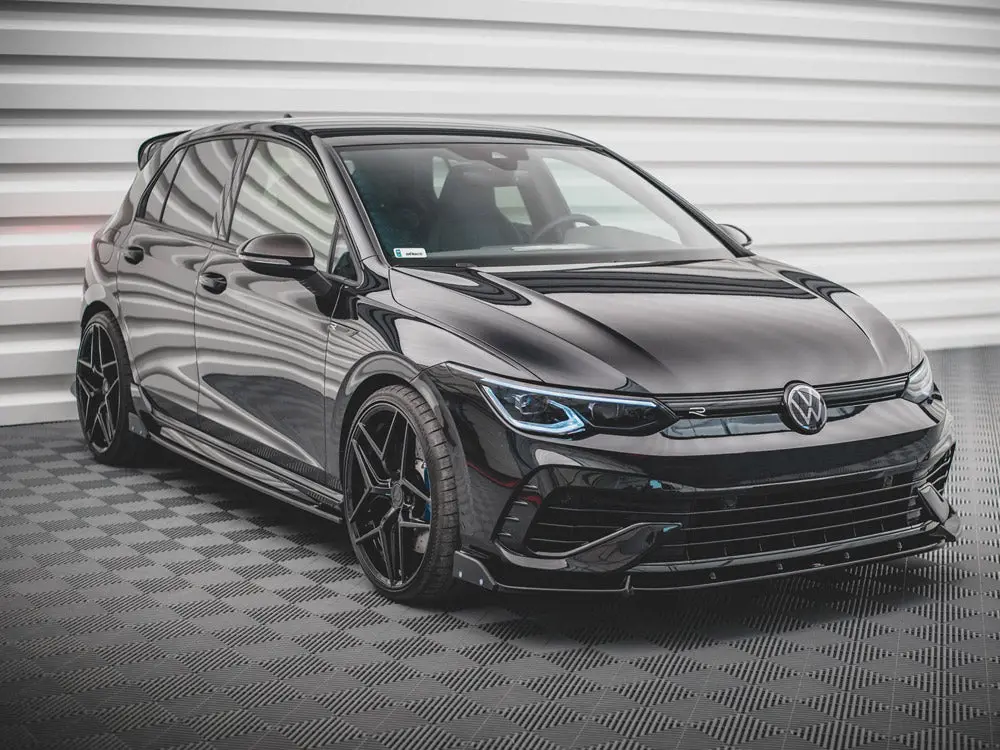 Maxton Design Front Splitter V.2 + Flaps Vw Golf R Mk8 2
