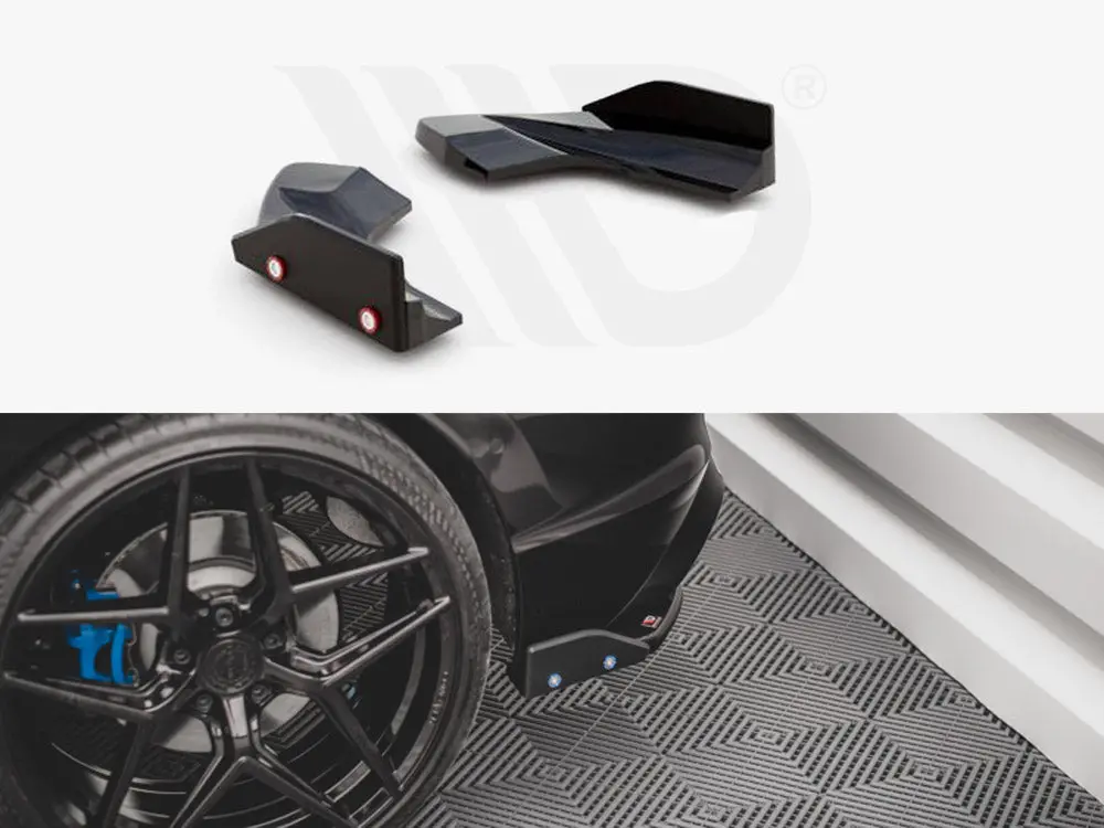 Maxton Design Rear Side Splitters V.2 + Flaps Volkswagen Golf R Mk8 Facelift 1
