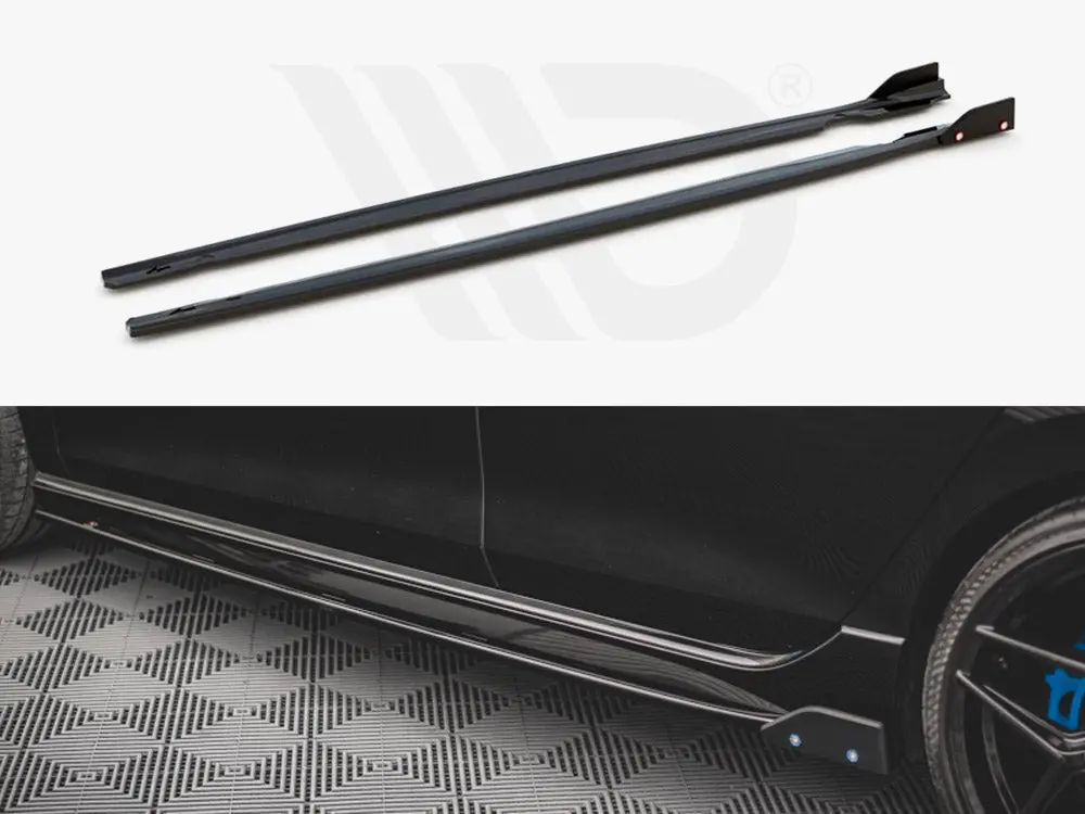 Maxton Design Side Skirts Diffusers V.2 + Flaps Volkswagen Golf R Mk8 Facelift 1