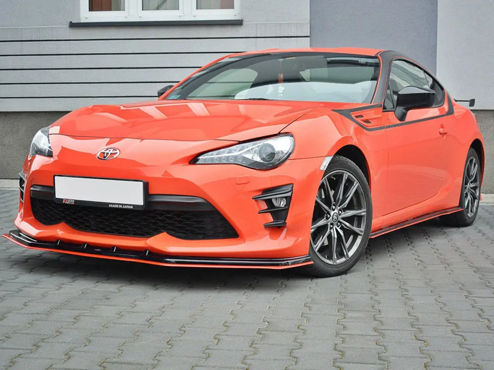 Maxton Design Front Splitter (Black & Red) V.4 Toyota Gt86 Facelift 2017-Up 2