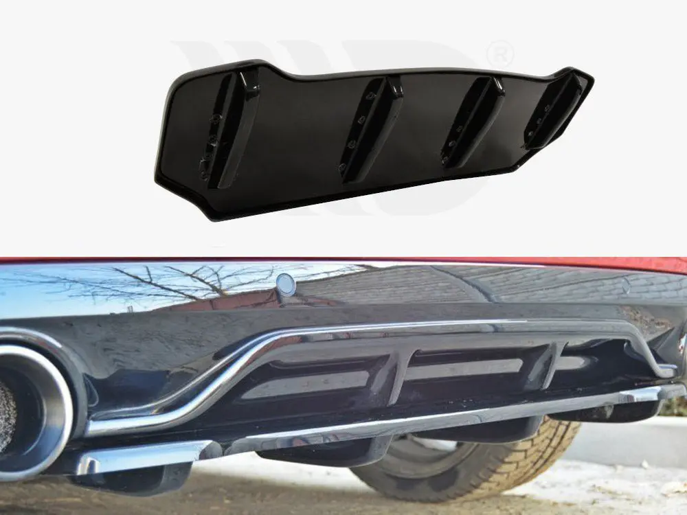 Maxton Design Central Rear Splitter Peugeot 308 Ii Gti (With Vertical Bars) 1