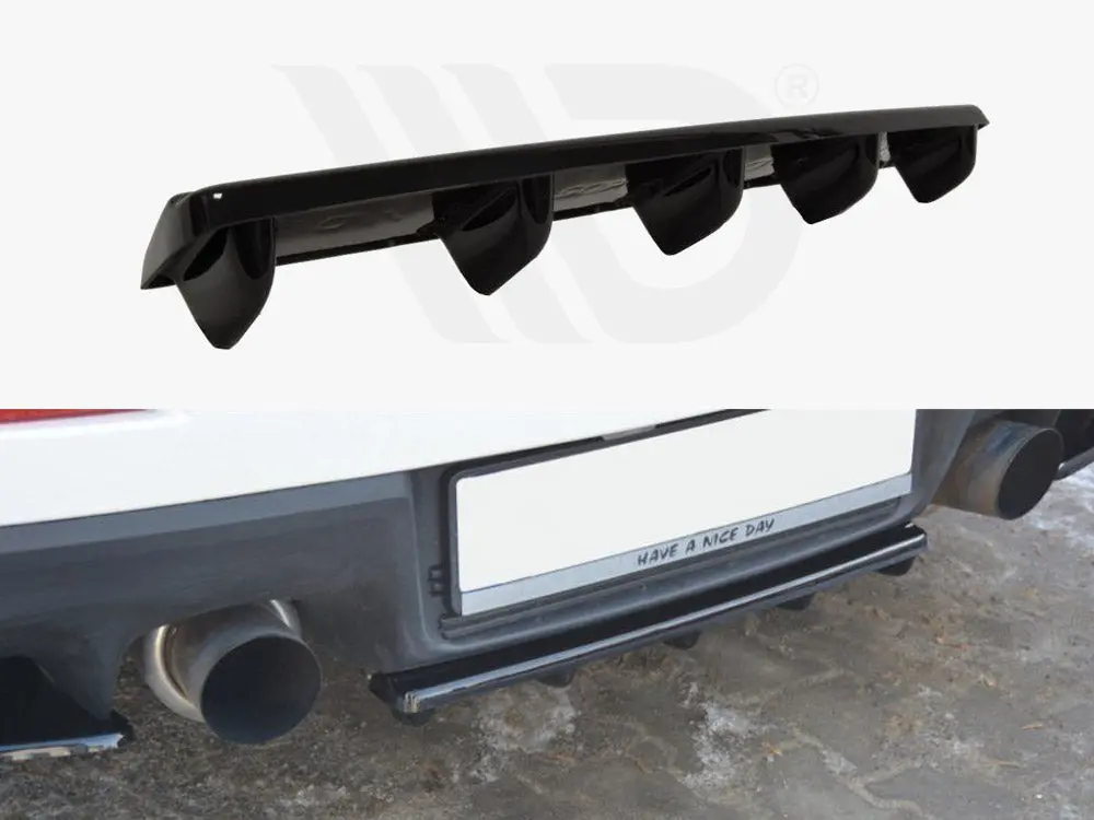 Central Rear Splitter Mitsubishi Lancer Evo X (W/Vertical Bars) (2007-2015) 1