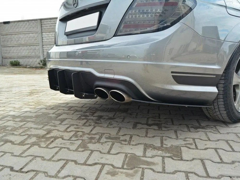 Rear Diffuser & Rear Side Splitters Mercedes C W204 Amg-Line Facelift 1