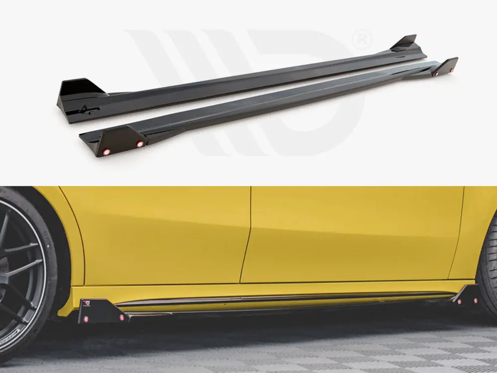 Side Skirts Diffusers V.2 + Flaps Mercedes Amg A45 S 1