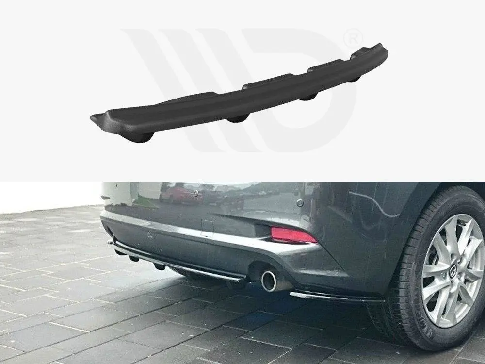 Central Rear Splitter (Vertical Bars) Mazda 3 Mk3 Facelift 1