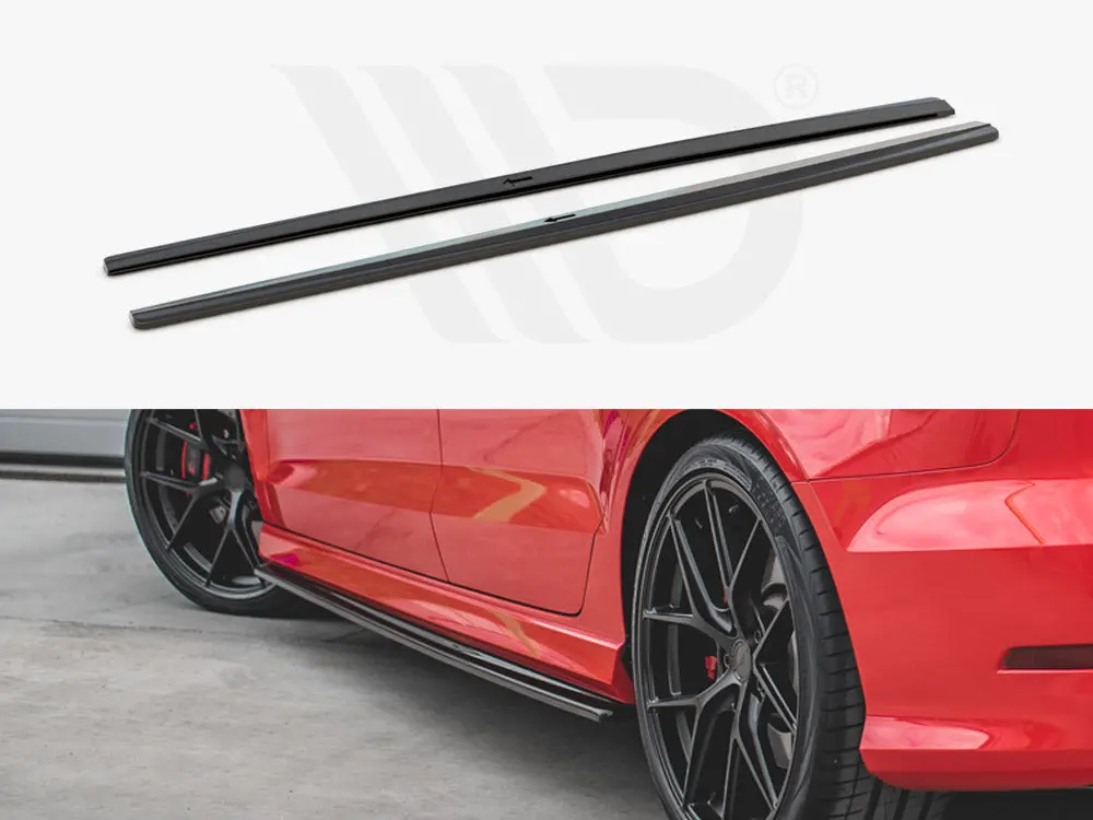 Maxton Design Side Skirts Diffusers V.1 Audi S3 / A3 S-Line 8V / 8V Fl Sedan (2013-2020) 1