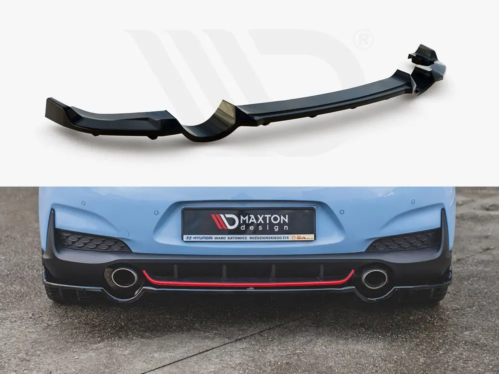 Maxton Design Central Rear Splitter (With Vertical Bars) Hyundai I30 N Mk3 Hatchback (2017-2020) 1