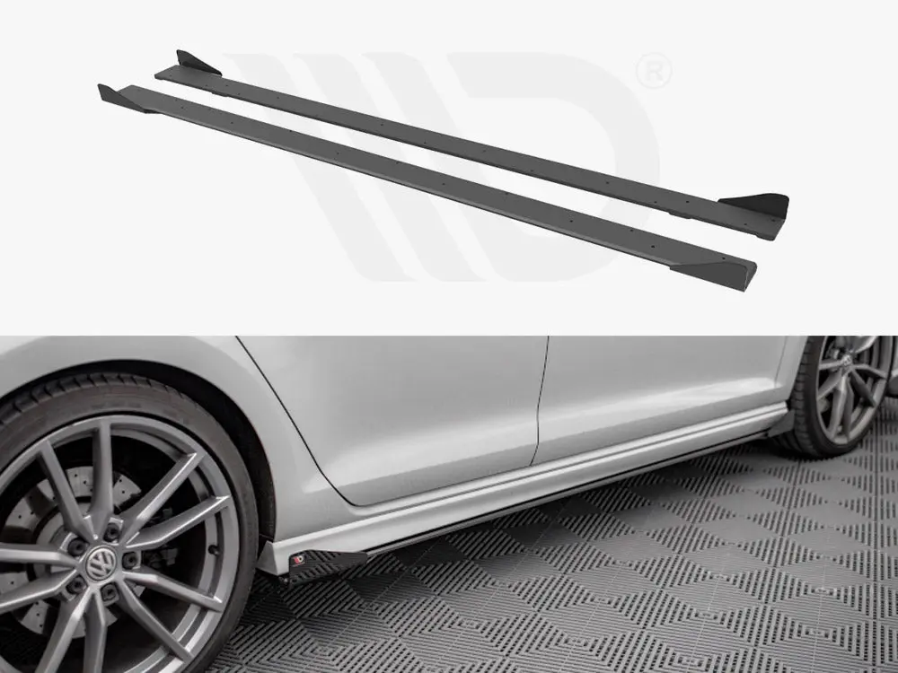 Maxton Design Street Pro Side Skirts Diffusers + Flaps Vw Golf R Mk7 1
