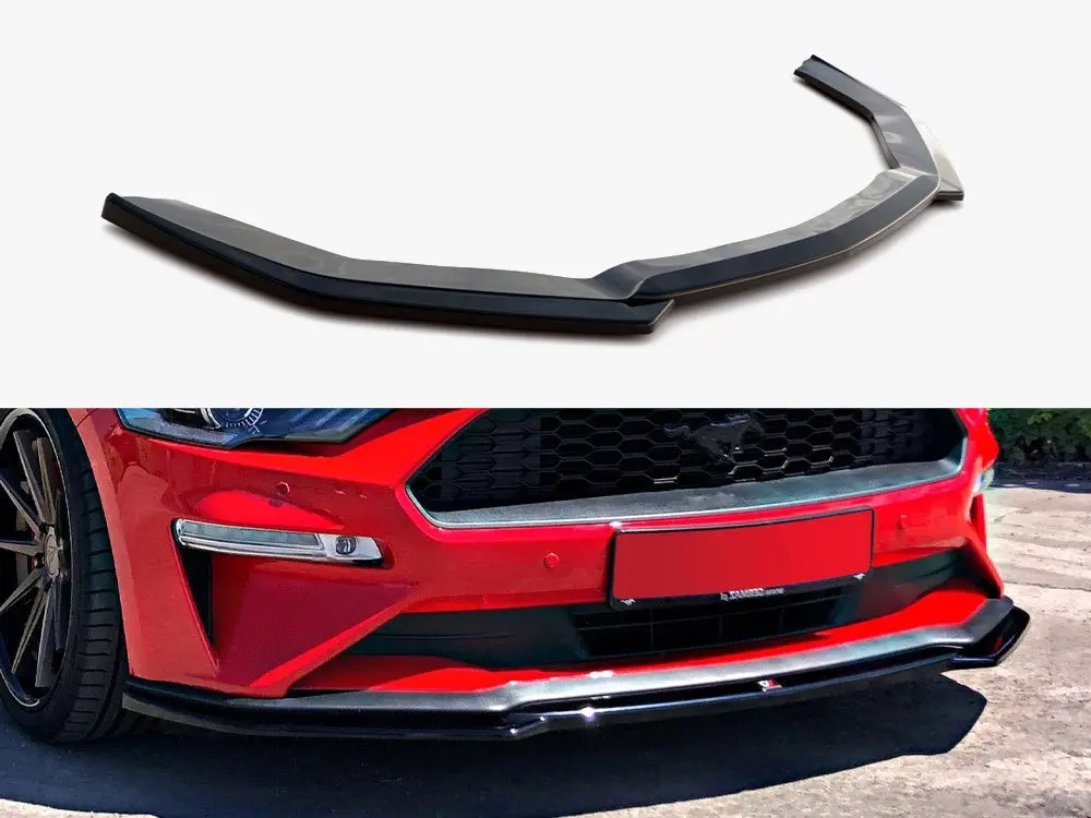 Maxton Design Front Splitter Ford Mustang Mk6 Facelift (2018-) - Carbon Look 1