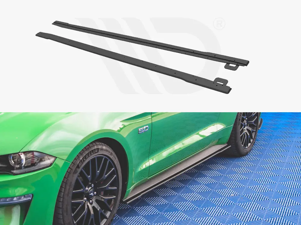 Maxton Design Street Pro Side Skirts Diffusers V.1 Ford Mustang Gt Mk6 Facelift (2017-) 1