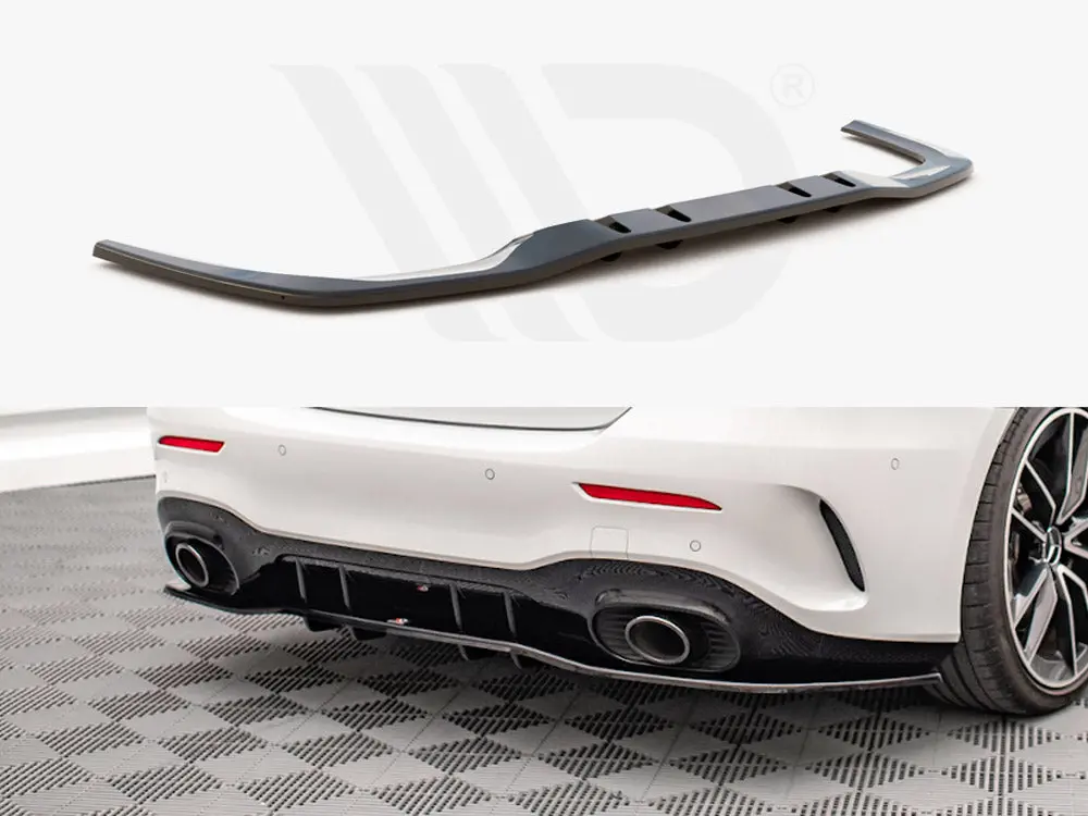 Maxton Design Central Rear Splitter V.1 (Vertical Bars) Mercedes A 35 Amg Sedan V177 1