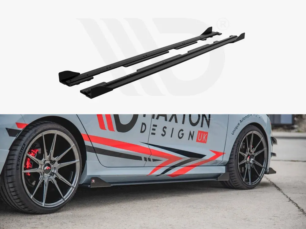 Maxton Racing Side Skirt Splitters (+Flaps) Ford Fiesta Mk8 St/ St Line (2017-) 1